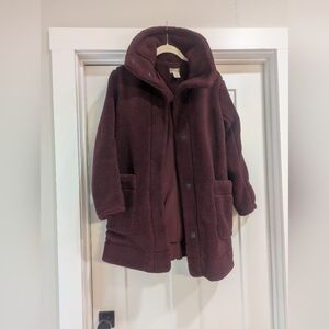 Duluth Trading Co Maroon Wool Sherpa Jacket
